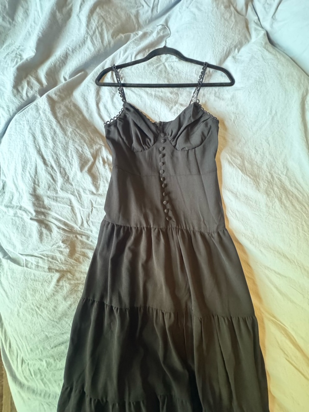 Black Sleeveless Button-Front Maxi Dress